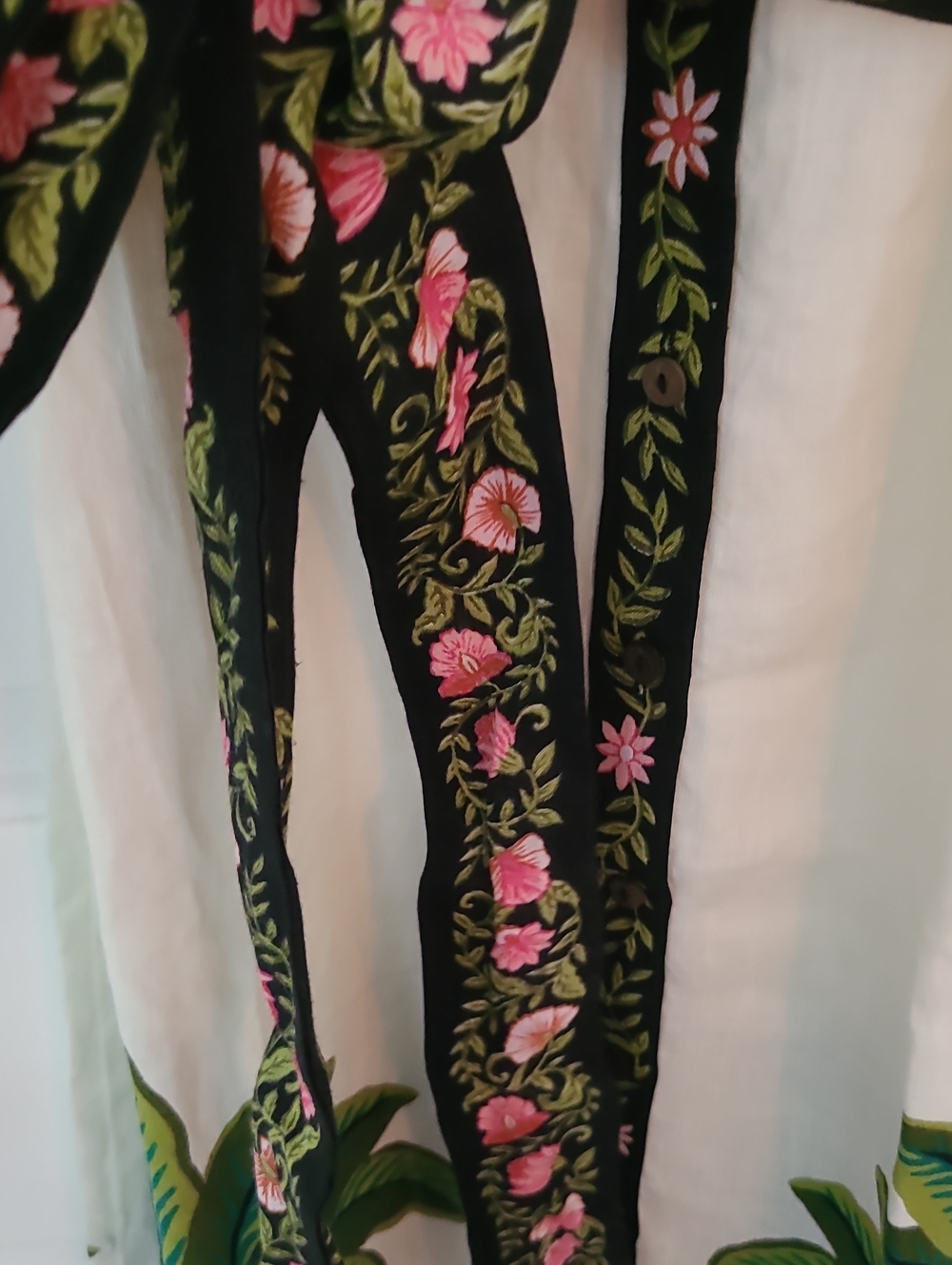Printfresh Linen Playa Palms Monaco Midi Dress Off White Medium M - Picture 3 of 9